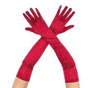 1 Pair Sofisticados Rhinestones Guantes De Vestuario Guantes De Vestuario Fiesta para Bodas Bolas Y Evento Especial Bridal Sin Dedo