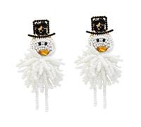 1 Pair Weave Snowman Women Christmas Dangly Earrings Set Ear Accessories for Casual Jewelry Xmas Party