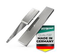 1 palillo de dientes Home Xpert, limpiador de dientes, color platino con hoja de plata auténtica, 4 cm, incluye asa, 5,5 cm de longitud total con estuche