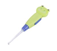 1 palillo lindo para los oídos con linterna, animales de dibujos animados, pinzas extraíbles, palillos para los oídos con cera LED, herramientas de limpieza y eliminación de cera (Estilo rana verde)