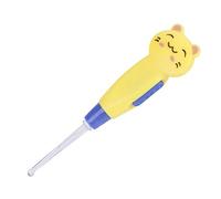 1 palillo lindo para los oídos con linterna, animales de dibujos animados, pinzas extraíbles, palillos para los oídos con cera LED, herramientas de limpieza y eliminación de cera (gatito amarillo)