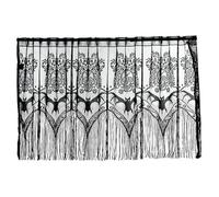 1 Panel Cortas de Calavera, 59x20 Cortinas góticas de Calavera de Encaje Corto de Halloween con Borla para Decoraciones de Fiesta en el hogar de Halloween, gótico, Encaje, CU Negro