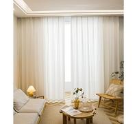1 Panel Cortina de Ventana de Color Puro, Ventana de Privacidad Decorativas Drapes Translucidas Visillos Gasa para Dormitorio Sala de Estar Habitación, Ancho x Alto(White,132x213cm(52x84in))