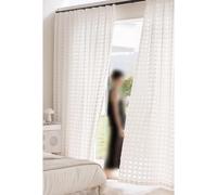 1 Panel Cortina de Ventana Privacidad, Translucidas Visillos Ventana Decorativas Vertical para Ventanas Drapes para Sala de Estar Habitación Comedor, Ancho x Alto(White,300x270cm(118x106in))