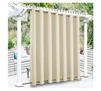1 Panel Cortina para Exteriores, Impermeable, Parasol, Cortinas Opacas, Jardín, A Prueba de Viento,Ojal, Cortina de Privacidad para Patio, Cenador, Pérgola, Porche, Patio Beige,120*200cm(W*H)