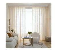 1 Panel Cortinas Translucidas Visillos, Color Puro Decorativas Ventana Privacidad Gasa Vertical para Ventanas para Dormitorio Sala De Estar Granja, Ancho x Alto(Beige,200x230cm(79x91in))