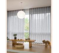 1 Panels Cortina de Lino Reforzado Semi-Transparente, privacidad Diurna y sin Silueta para Dormitorio Estudio, Ventana abuhardillada balcón Divisor de ambientes, A×L(Grey,150x220cm(59x87in))