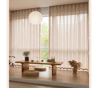 1 Panels Cortina de Lino Reforzado Semi-Transparente, privacidad Diurna y sin Silueta para Dormitorio Estudio, Ventana abuhardillada balcón Divisor de ambientes, A×L(A,254x213cm(100x84in))