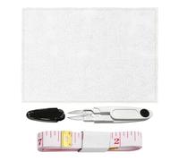 1 paño de bordado grande de 1,5 m con 1 cinta métrica suave y 1 par de tijeras, paño de bordado de tela, manualidades, accesorios de punto de cruz (blanco)