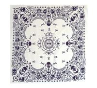 1 Pañuelo Cuadrado Con Estampado De Doble Cara, Pañuelo Cuadrado Con Estampado De Calavera, Pañuelo Pirata, Pañuelo Para Mujer (Blanco)