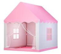 1 Paquete 41x49x50 Pulgadas de Juego para niños en Interiores con Puerta de Malla, casa de Juegos extraíble con Soporte de Metal para niños pequeños 1-12 años, Rojo Claro