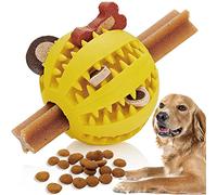1 paquete de 1 dispensador de golosinas para perros, juguetes interactivos para perros para limpieza de dientes de aburrimiento, bola de goma para perros medianos y grandes (L)