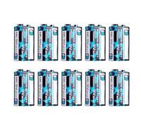 1. Paquete de 10 baterías 6F22 de 9 V con tiempo de funcionamiento extendido para detectores, pedales de guitarra y sensores industriales con diseño sin fugas