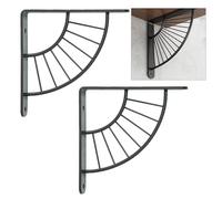 1 Paquete De 2 Soportes Para Estantes Metálicos, Soportes De Estanterias Flotantes Pesados, Soporte De Estante en La Pared De 90 Grados, Escuadras Baldas en Forma De Abanico,black-30cm/11.8in