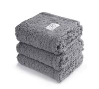 1 Paquete de 3 Mantas esponjosas de Forro Polar Premium para Mascotas, Manta Suave de Sherpa para Perro, Cachorro Gato, Gris, Mediano (30 x 20 Pulgadas)