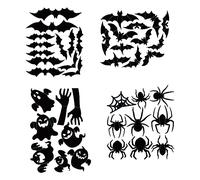 1 paquete de 4 calcomanías decorativas de murciélago de Halloween para ambiente de Halloween, reutilizables, decoración del hogar, decoración de pared