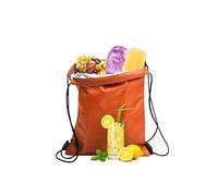 1 paquete de bolsa de almuerzo con cordón, impermeable, plegable, de aluminio, refrigerador, mini bolsa de almuerzo para trabajo, escuela, viajes (naranja)