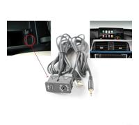 1 paquete de cable de extensión de montaje empotrado para coche, AUX+USB-C, núcleo de cobre libre de oxígeno de 150 cm, para sistema de navegación del tablero de BMW, color negro