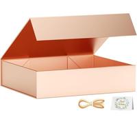 1 paquete de cajas de regalo, 30 x 20 x 7,6 cm, cajas de regalo para regalos con tapa, cierre magnético, rectangular, plegable, para testigos de boda, caja de propuesta, boda, Navidad, Halloween