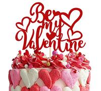 1 paquete de decoración para tarta con texto en inglés "Be My Valentine" con purpurina y corazón de amor dulce para el día de San Valentín, decoración de pasteles, boda, despedida de soltera, fiesta