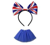 1 paquete de diadema con lazo inglés con 1 falda de ballet de tul, tiara inglesa, vestido de hada de princesa esponjosa, espectáculo de baile, disfraz de fiesta malla Halloween, fiesta de cumpleaños