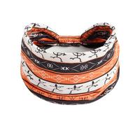 1 paquete de diademas bohemias elásticas con estampado de cachemira, bandas cruzadas para el cabello, anudadas, yoga, uso diario, para mujeres y niñas (naranja marrón)