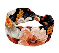 1 paquete de diademas para mujer, antideslizantes, elásticas, deportivas, para mujer, diadema de tela suave para entrenamiento, yoga, accesorios para el cabello, bohemio, floral, 101