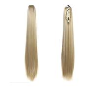 1 paquete de extensión cabello cola caballo larga y recta Clip garra sintética esponjosa pinza pelucas trenzadas for mujeres Pieza de Pelo de Moño Desordenado