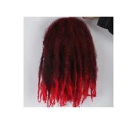 1 paquete de extensiones de cabello trenzado sintético afro rizado de 18 pulgadas con trenzas Marley Twist Wear and Go(1B Red Color)