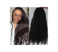 1 paquete de extensiones de cabello trenzado sintético afro rizado de 18 pulgadas con trenzas Marley Twist Wear and Go(4 Color)