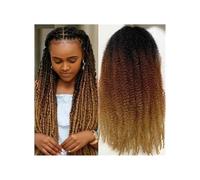 1 paquete de extensiones de cabello trenzado sintético afro rizado de 18 pulgadas con trenzas Marley Twist Wear and Go(1B 30 27 Color)