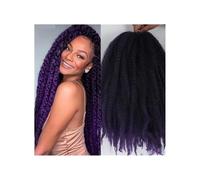 1 paquete de extensiones de cabello trenzado sintético afro rizado de 18 pulgadas con trenzas Marley Twist Wear and Go(1B Purple Color)