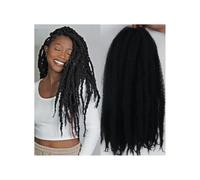 1 paquete de extensiones de cabello trenzado sintético afro rizado de 18 pulgadas con trenzas Marley Twist Wear and Go(1B Color)