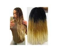 1 paquete de extensiones de cabello trenzado sintético afro rizado de 18 pulgadas con trenzas Marley Twist Wear and Go(1B 27 613 Color)