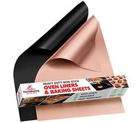 1 paquete de forros para horno y 1 paquete de bandejas para hornear resistentes antiadherentes para la parte inferior de protectores de horno eléctrico