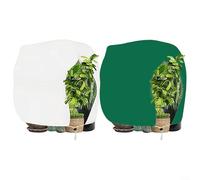 1 paquete de funda protectora contra heladas para plantas, 250 x 360 cm, tela no tejida con cierre de cordón para rosas, palmeras y árboles pequeños en invierno uso en jardín (blanco)