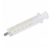 1 paquete de jeringas de vidrio con tapas, jeringa de vidrio reutilizable Luer Lock de 50 ml, inyector de metal Luer Lock para laboratorio