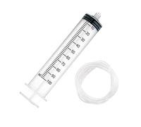 1 paquete de jeringas Luer Lock de plástico grande de 100 ml con tubo, jeringa de punta de catéter, jeringas industriales de jardín, dispensación de múltiples usos, jeringas de medición para
