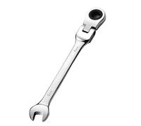 1 paquete de llave combinada de trinquete de cabeza flexible de 8 mm, 72 dientes, construcción Cr-V, chapado en cromo