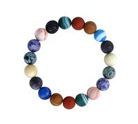 1 paquete de pulseras con sistema de 7 chakras de piedra natural para mujeres y hombres, cuentas de yoga para el estrés, pulsera elástica, paquete de aretes preparados, talla única, Piedra, No es una