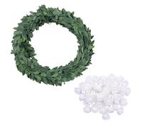 1 Paquete De Ratán De Alambre Verde, 50 Rosas, Enredaderas Artificiales, Hojas Artificiales, Corona De Hiedra Artificial, Corona Verde, Corona De Olivo