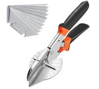 1 Paquete de Tijeras para Inglete, Tijeras Espaciadoras, Tijeras Angulares Industriales, Recortadora Multiángulo de 45 A 135 Grados para Cortar Corcho, Plástico, PVC, 10 Cuchillas de Repuesto