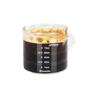 1 paquete de vasos de chupito para café expreso de doble boquilla, de 75 ml, de vidrio transparente