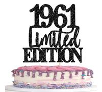 1 paquete Happy 65th Birthday decoración para tartas de cumpleaños con purpurina edición limitada de 1961 decoración para tartas de 65 años para cumpleaños accesorios de fiesta decoración de tartas