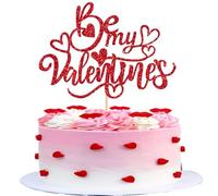 1 paquete Happy Valentines's Day Cumpleaños Decoración para tartas Feliz Be My Valentine's Corazones Rojos Beso Decoración para Magdalenas para San Valentín Fiesta de Boda Decoración para Cumpleaños