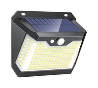 1 Paquete Luces Solares LED Exterior Auto ON&OFF, 3 Modos Luz Solar Exterior con Sensor de Movimiento IP67 Impermeable Lampara LED Solar para Jardin, Patio, Luz Blanca Fría