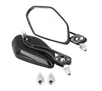 1 par 8 mm 10 mm espejos retrovisores universales de la motocicleta Aluminio Llama patrón espejos de vista lateral (negro de fibra de carbono)