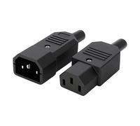1 par AC250 V 10 A IEC C14 macho C13 hembra, 3 pines terminales en línea adaptador Plug Power Socket Connectors