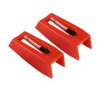 1 Par Agujas de Repuesto para Gramófono Rojo Vintage Accesorios para Tocadiscos Instalación y Sonido Excepcional Compatible con Mayoría de Reproductores de Discos Vinilo