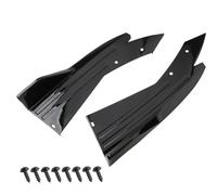 1 Par Alerones Traseros Universales para Coche Fibra Carbono Protectores Parachoques Difusores Antichoque Faldones Laterales Divisores Ángulo. Trasero Alerón(2pcs Black)